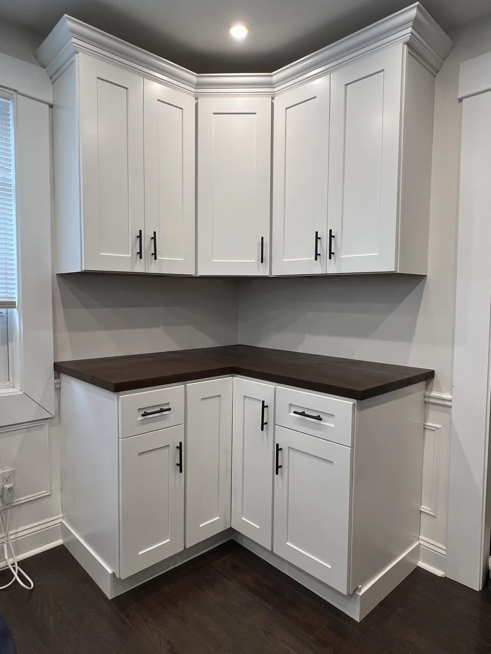 Corner Cabinetry, Butcher-Block Top, finish carpentry by SEGAL XVI